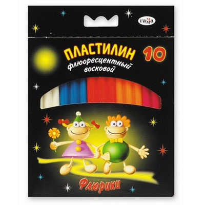 Пластилин восковой "Флюрики", 10 цветов Состав 10 брусочков пластилина, стек инфо 1550b.