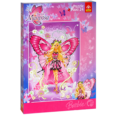 Barbie: Марипоза Пазл, 24 элемента Пазл , Картон Элементов: 24 Trefl Puzzle; Польша 2009 г ; Артикул: 14097 Trefl; Упаковка: Коробка инфо 13164d.