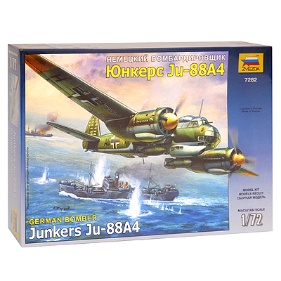 Сборная модель "Немецкий бомбардировщик Юнкерс Ju-88А4" для сборки, инструкция по сборке инфо 1478e.