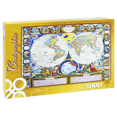 Карта Земли 1749 года Пазл, 3000 элементов Пазл , Картон Элементов: 3000 Trefl Puzzle; Польша 2010 г ; Артикул: 33011; Упаковка: Коробка Не рекомендуется детям до 3-х лет инфо 1585e.