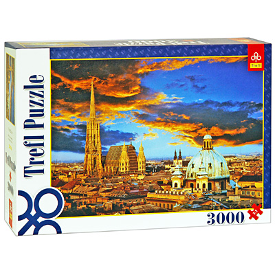 Вечер в Вене Пазл, 3000 элементов Пазл , Картон Элементов: 3000 Trefl Puzzle; Польша 2009 г ; Артикул: 33016; Упаковка: Коробка Не рекомендуется детям до 3-х лет инфо 1588e.
