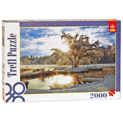 Утро над озером Пазл, 2000 элементов Пазл , Картон Элементов: 2000 Trefl Puzzle; Польша 2009 г ; Артикул: 27044; Упаковка: Коробка Не рекомендуется детям до 3-х лет инфо 1601e.