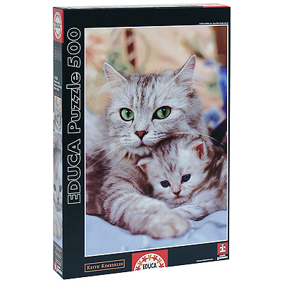 Кошка с котенком Пазл, 500 элементов Пазл , Картон Возраст: от 3 лет Элементов: 501 Educa Borras, SA; Испания 2009 г ; Артикул: 13758; Упаковка: Коробка Не рекомендуется детям до 3-х лет инфо 1872e.