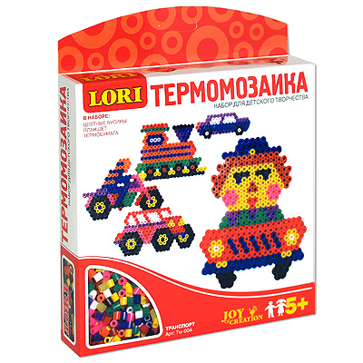 Транспорт Термомозаика Набор для творчества Возраст: от 5 лет Lory; Россия 2008 г ; Артикул: Тм-004; Упаковка: Коробка Не рекомендуется детям до 3-х лет инфо 2168e.