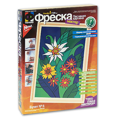 Фреска "Букет лилий" картонная подложка, шаблон, гвозди, петля инфо 2953e.