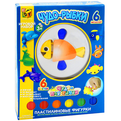 Игровой набор "Пластилиновые фигурки: Зубатка" разного цвета, 4 пластиковые детали инфо 6090e.
