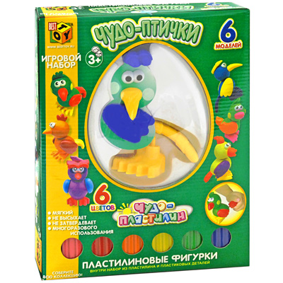 Игровой набор "Пластилиновые фигурки: Сорока" разного цвета, 6 пластиковых деталей инфо 6092e.