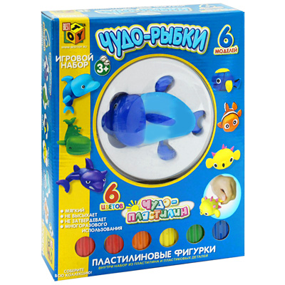 Игровой набор "Пластилиновые фигурки: Дельфин" разного цвета, 5 пластиковых деталей инфо 6097e.