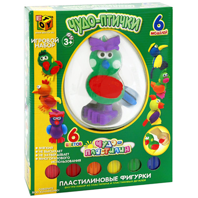 Игровой набор "Пластилиновые фигурки: Сова" разного цвета, 6 пластиковых деталей инфо 6101e.