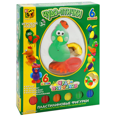 Игровой набор "Пластилиновые фигурки: Цыпленок" разного цвета, 6 пластиковых деталей инфо 6103e.